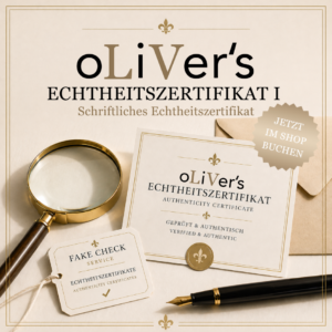 Echtheitszertifikat I - Schriftliches Echtheitszertifikat