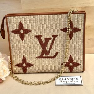 LOUIS VUITTON Pouch Toilet 26 M.Raffia, M80351, Chip, gesticktes Monogram