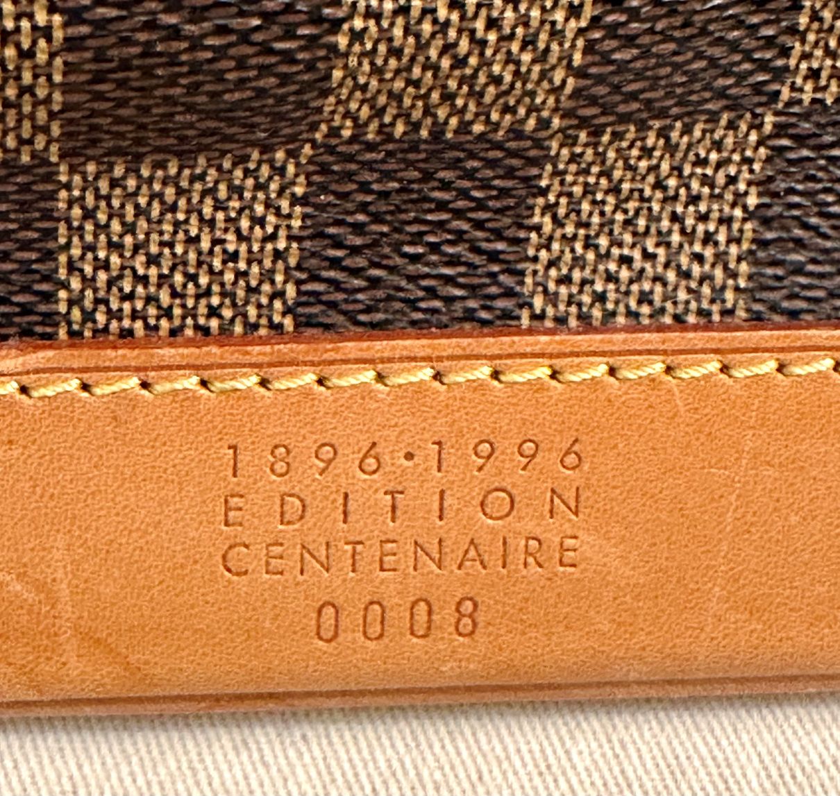 LOUIS VUITTON Cruiserbag Sonderserie limitiert - Sonderstempel mit No. 0008 1896-1996 Edition Centenaire, Damier mit Naturleder M99040 Datacode SP0946 – Bild 11