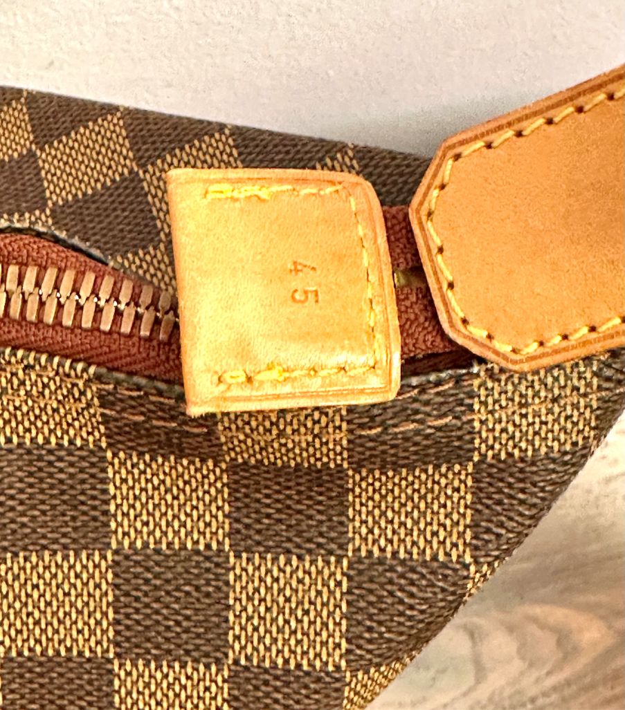 LOUIS VUITTON Cruiserbag Sonderserie limitiert - Sonderstempel mit No. 0008 1896-1996 Edition Centenaire, Damier mit Naturleder M99040 Datacode SP0946 – Bild 8