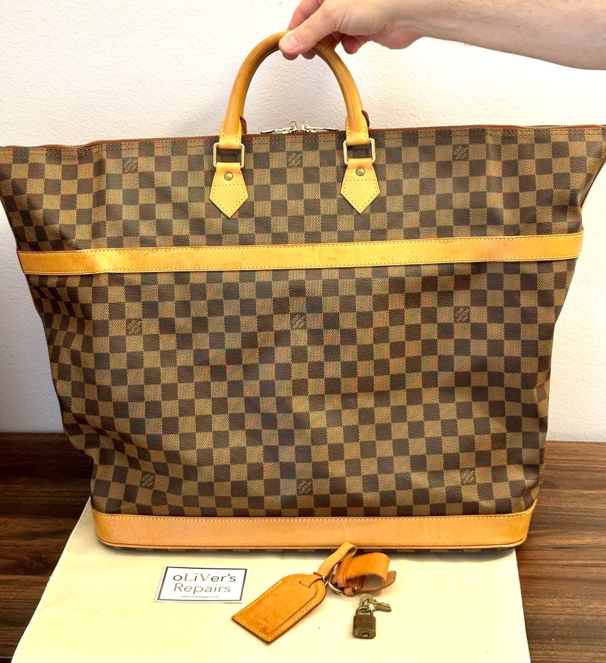 LOUIS VUITTON Cruiserbag Sonderserie limitiert - Sonderstempel mit No. 0008 1896-1996 Edition Centenaire, Damier mit Naturleder M99040 Datacode SP0946 – Bild 4