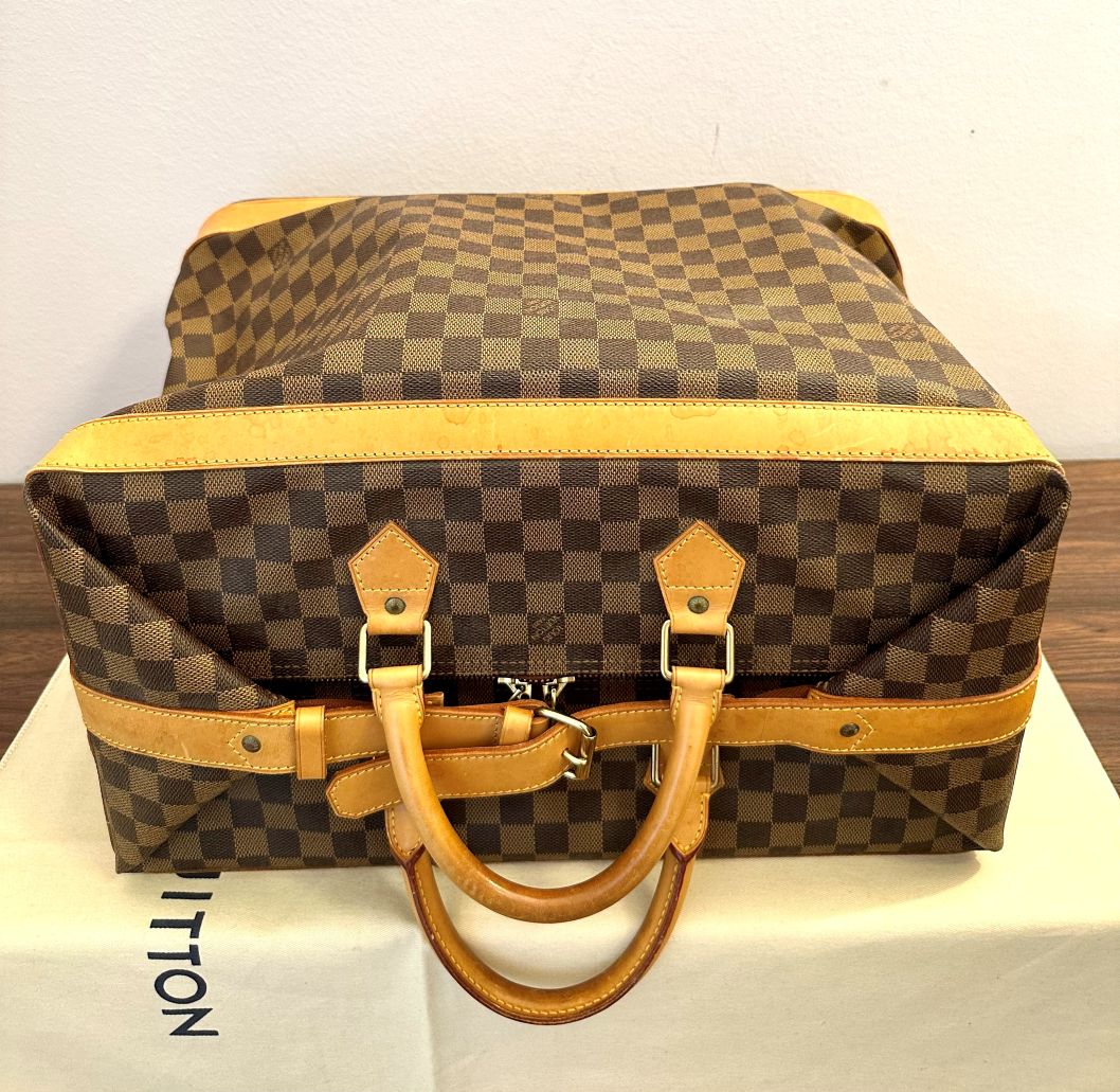 LOUIS VUITTON Cruiserbag Sonderserie limitiert - Sonderstempel mit No. 0008 1896-1996 Edition Centenaire, Damier mit Naturleder M99040 Datacode SP0946