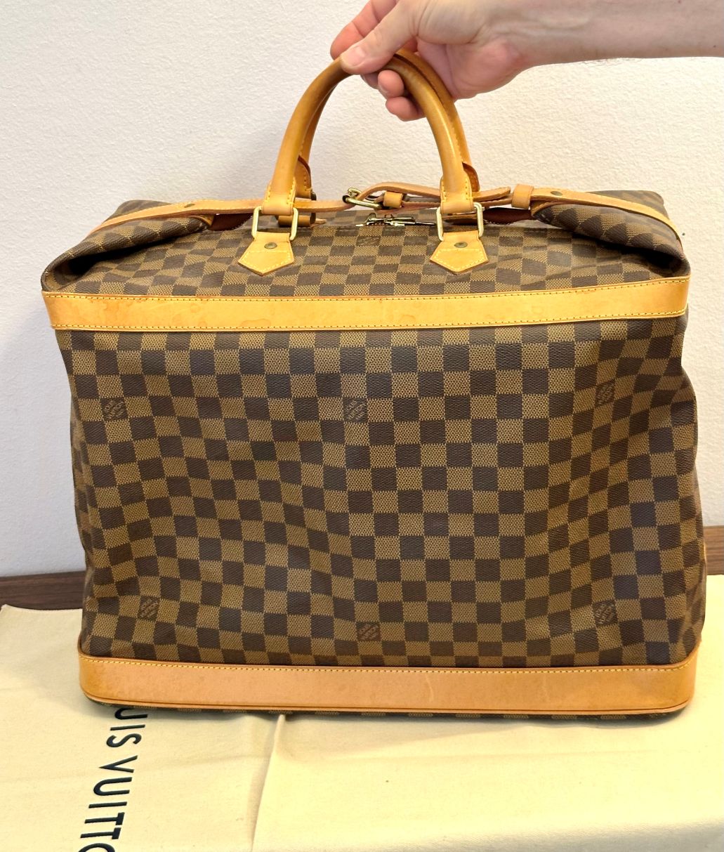 LOUIS VUITTON Cruiserbag Sonderserie limitiert - Sonderstempel mit No. 0008 1896-1996 Edition Centenaire, Damier mit Naturleder M99040 Datacode SP0946 – Bild 3