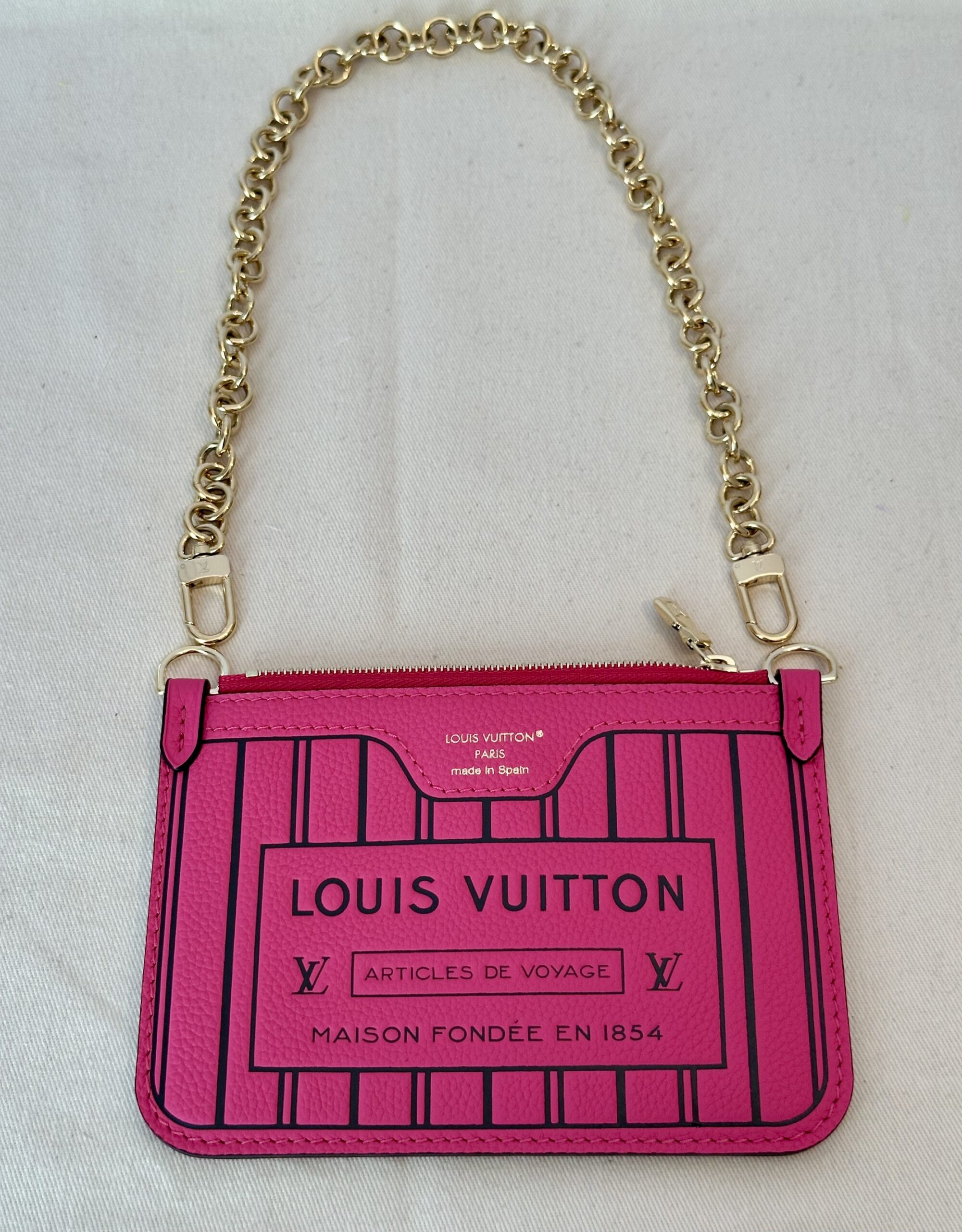 LOUIS VUITTON Pochette Inside out aus der Neverfull BB fuchsia unbenutzt – Bild 6