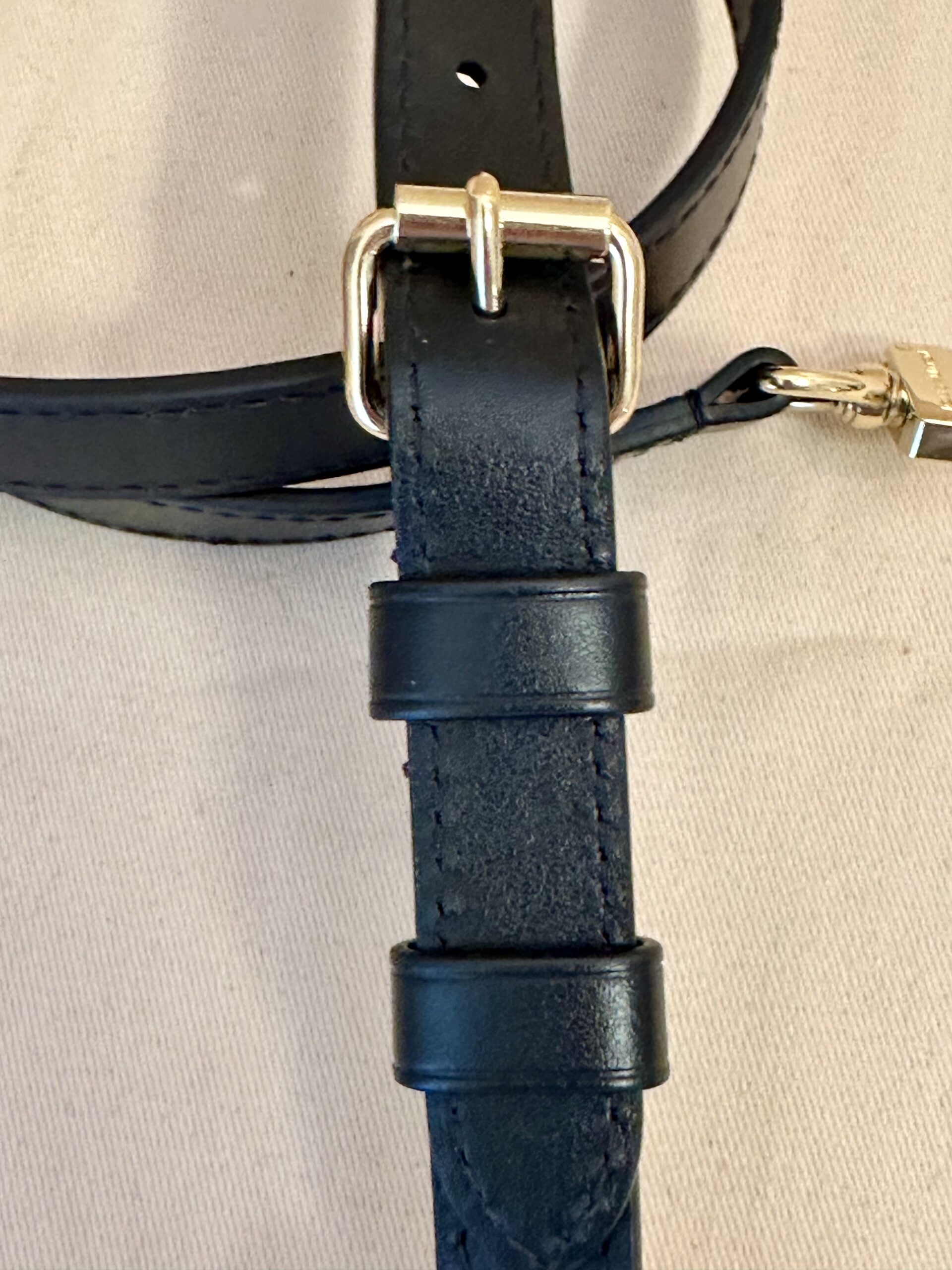 LOUIS VUITTON Riemen Gurt, Leder, schwarz, verstellbar – Bild 3