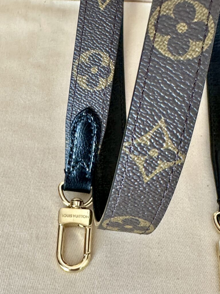 LOUIS VUITTON Taschenriemen Gurt monogram/schwarz Hardware gold