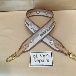LOUIS VUITTON Bandouliere Gurt gewebt, beige Hardware gold