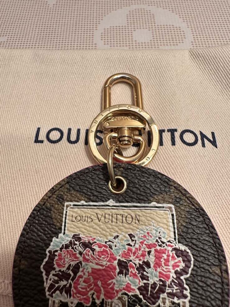 LOUIS VUITTON Bagcharm, M61028,Porte-Clés Illustré Posies, Flower Trunk – Bild 8